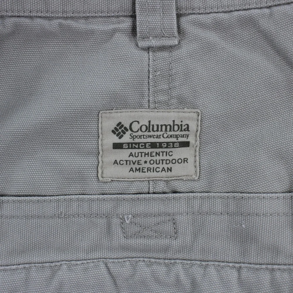Columbia Men's Gray Granite Cloth Hiking Pants Size 36x30 Outdoor Utility